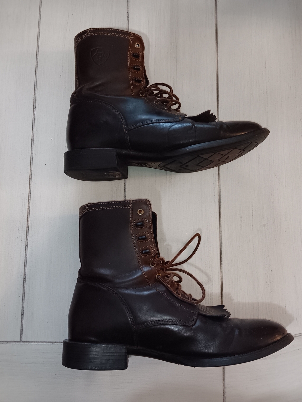 Ariat Dark Brown Leather Lace-Up Ankle Boots